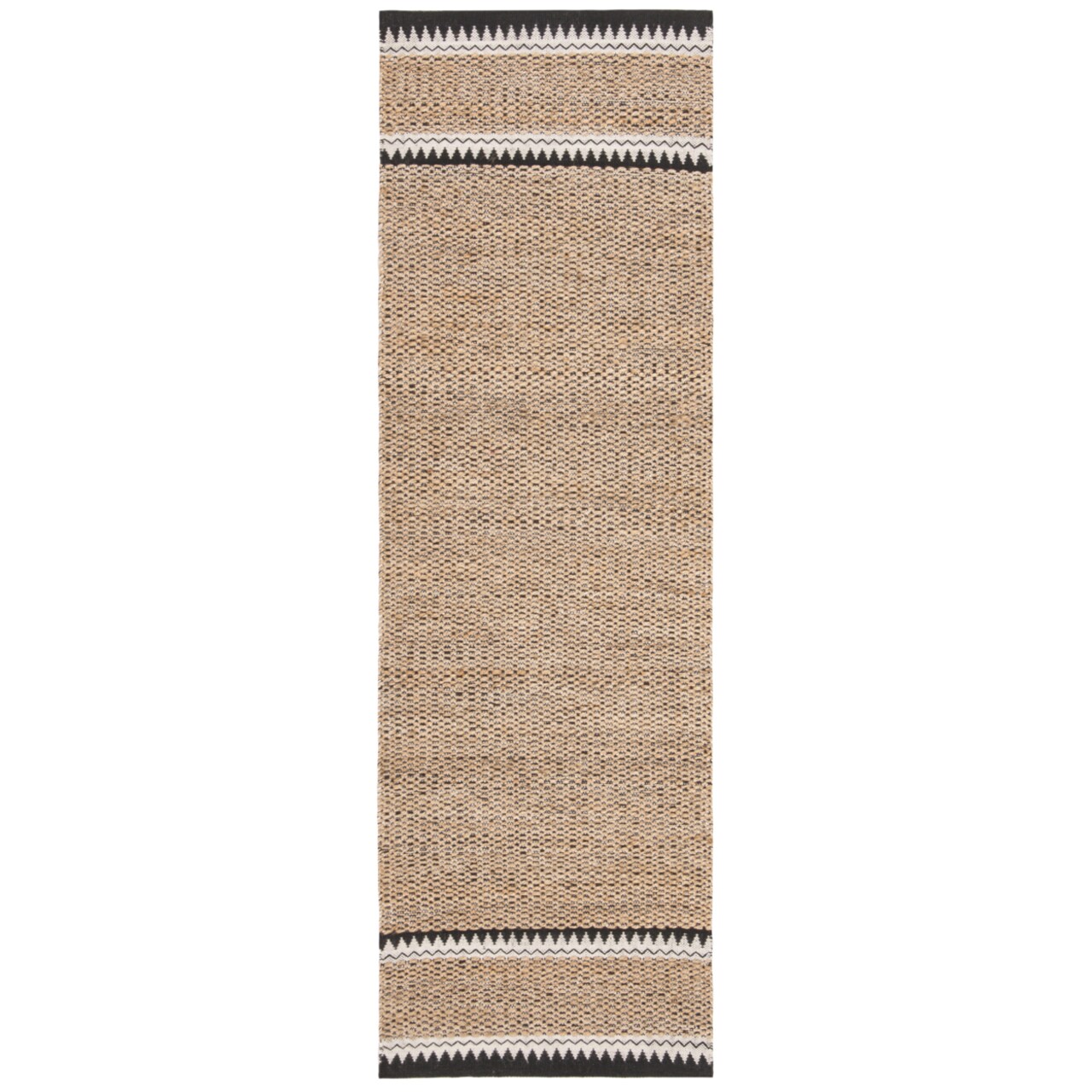 Safavieh Natural Fiber Nf874B Natural / Black Rug Geometric Pattern Modern Wool